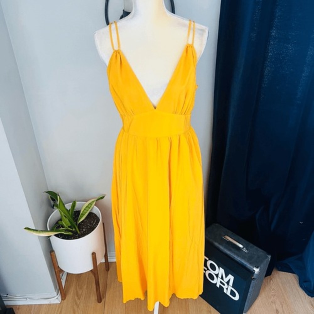 BB DAKOTA BY STEVE‎ MADDEN Challi Midi Dress, Summer, Yellow, Medium (6-8), NWT